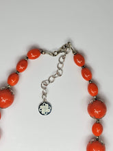 Orange & Silver Flower Necklace- One of a kind