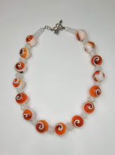 Orange & White Swirl Necklace