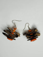 Wooden Orange Chip Earrings - One of a kind