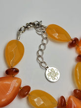 Orange Glass Teardrop Bracelet - One of a kind