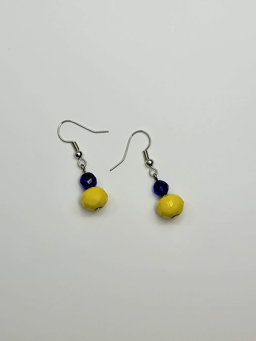 Blue & Yellow Crystal Earrings
