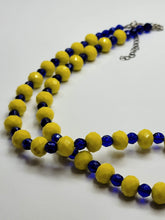 Blue & Yellow Crystal Necklace