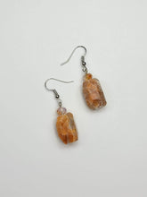 Orange Quarts Stone Earrings - One of a kind