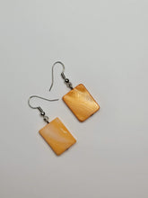 Orange Shell Box Earrings - One of a kind