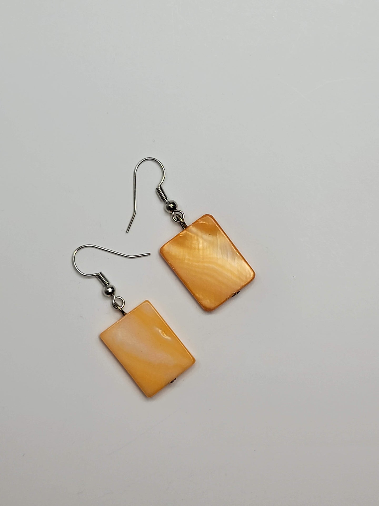 Orange Shell Box Earrings - One of a kind