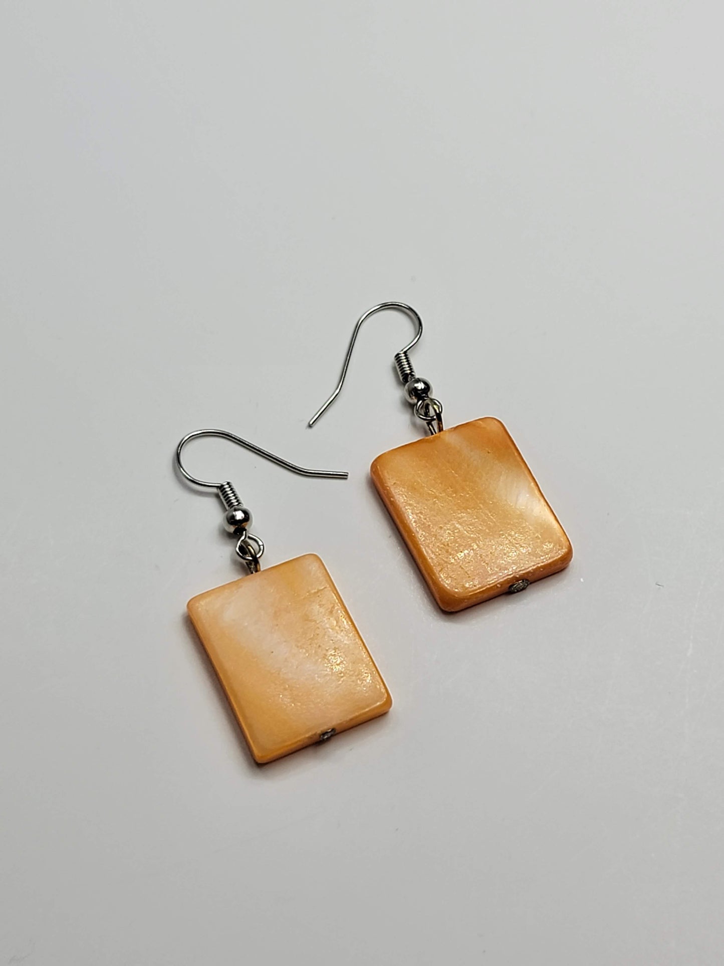 Orange Shell Box Earrings - One of a kind