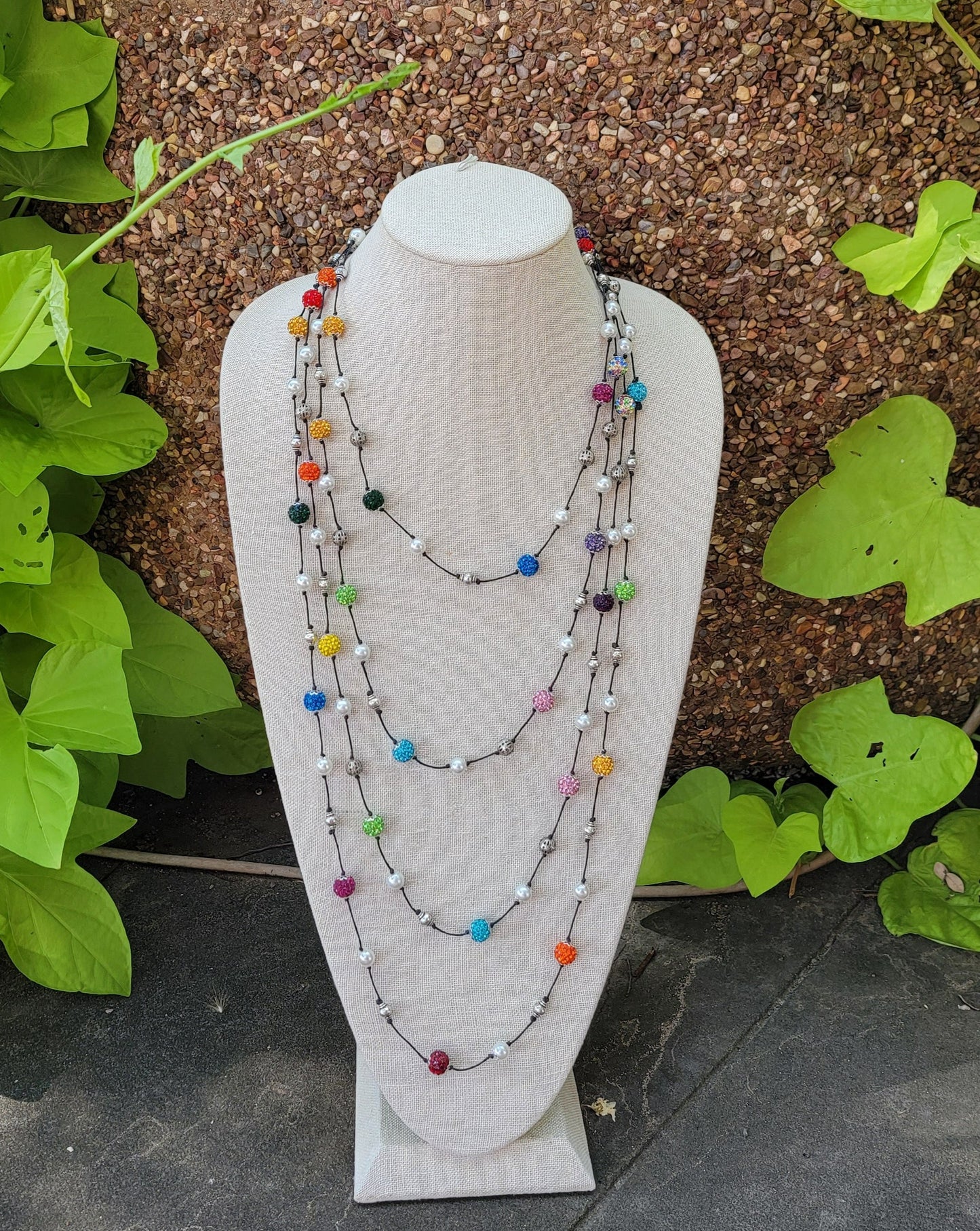 Multi Color Floating Bead Necklace