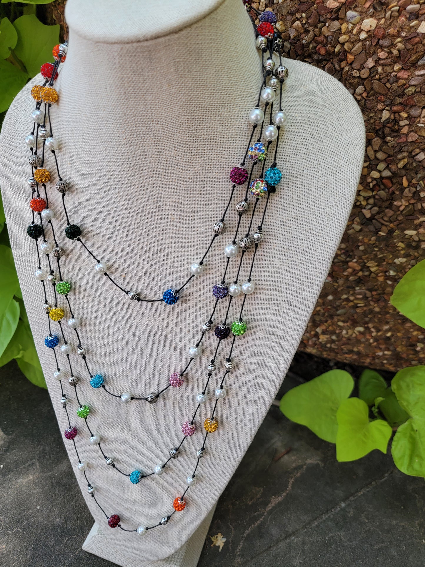 Multi Color Floating Bead Necklace