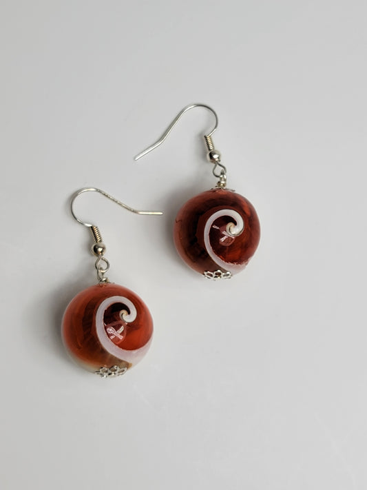 Silver Round Swirl Earrings