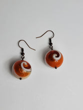Copper Round Swirl Earrings
