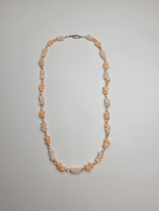 Pink Puka Shell Necklace - Handtied - One of a kind