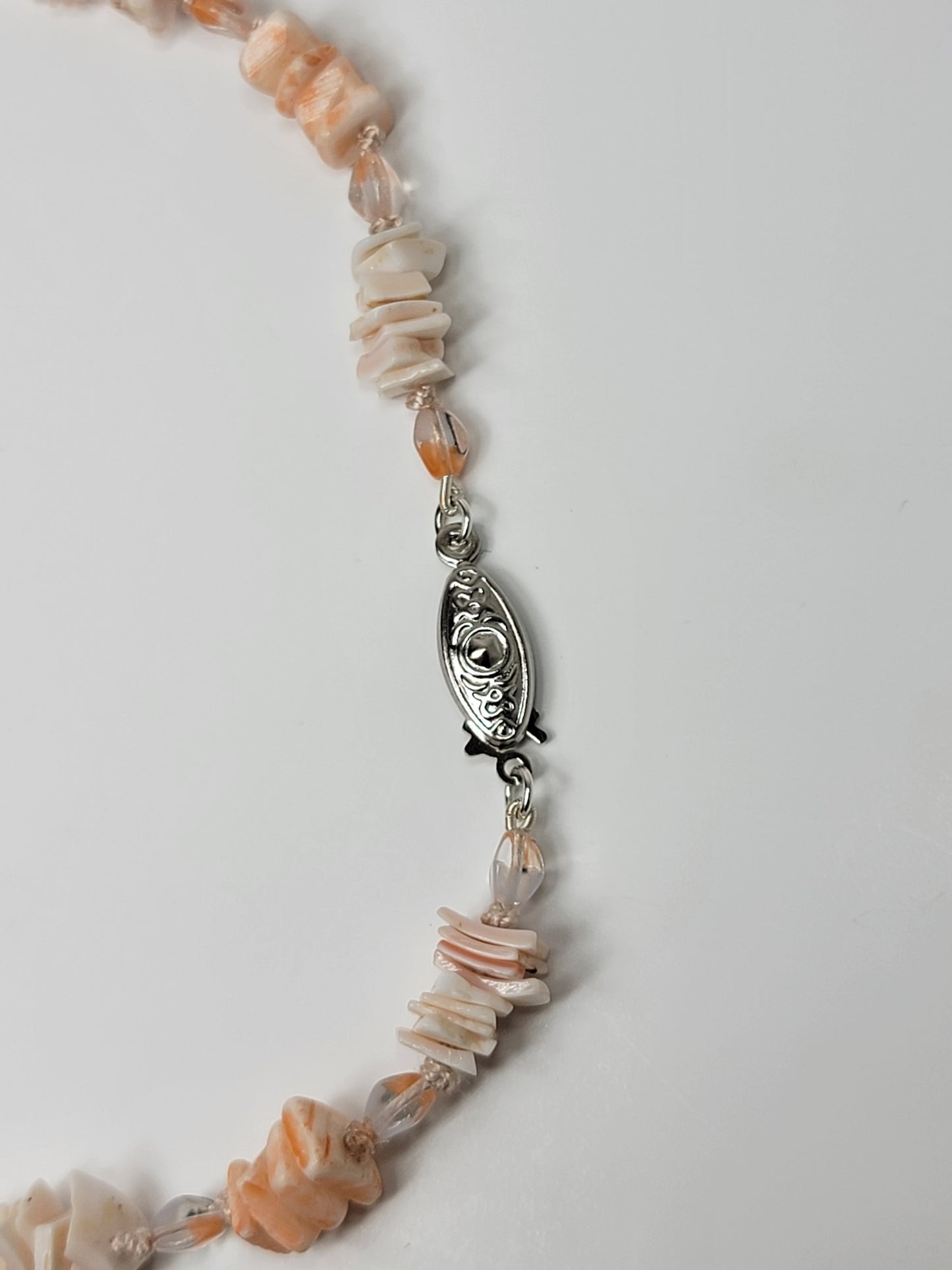 Pink Puka Shell Necklace - Handtied - One of a kind