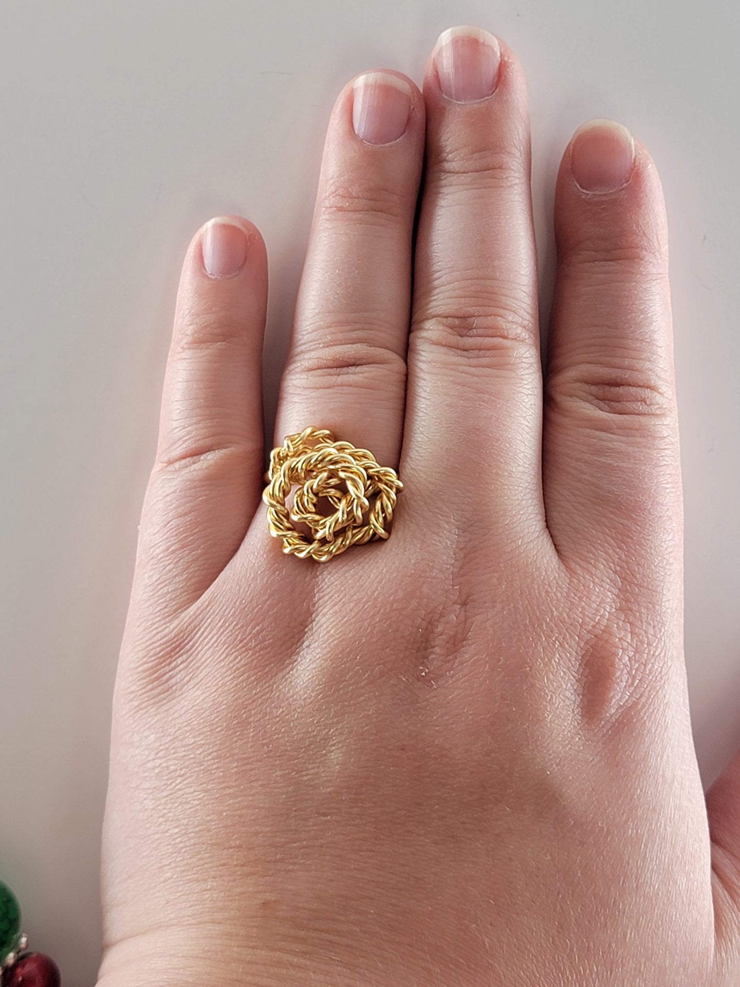 Gold Wire-Wrapped Ring - Double Twist