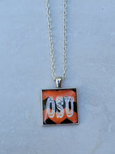 OSU, Chevron, Silver 1" Square Necklace - Made to order - Custom Length