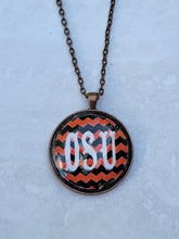 OSU, Chevron, Copper 1.5" Round Necklace - Made to order - Custom Length