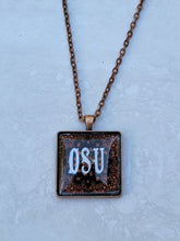 OSU Bandana, Copper 1.25" Square Necklace - Made to order - Custom Length
