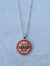 O State Polka Dot Pendant, Silver 1" Round Necklace - Made to order - Custom Length