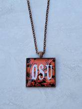 OSU, Floral, Copper 1.5" Square Necklace - Made to order - Custom Length