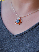OSU, Orange, Silver 1" Round Necklace - Made to order - Custom Length