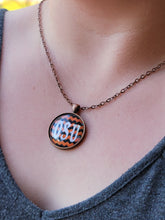 OSU, Chevron, Copper 1.25" Round Necklace - Made to order - Custom Length