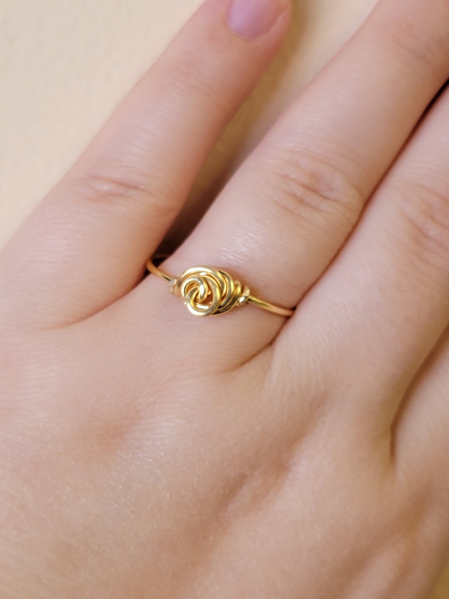 Gold Wire-Wrapped Ring - Rose Swirl