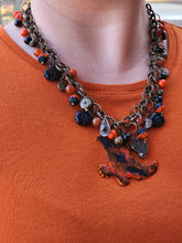 Fall Ok State Charm Necklace - One of a kind - Handpainted pendant