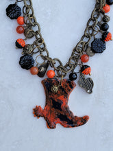Fall Ok State Charm Necklace - One of a kind - Handpainted pendant