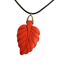 Orange Turquoise Leaf Necklace - DearBritt