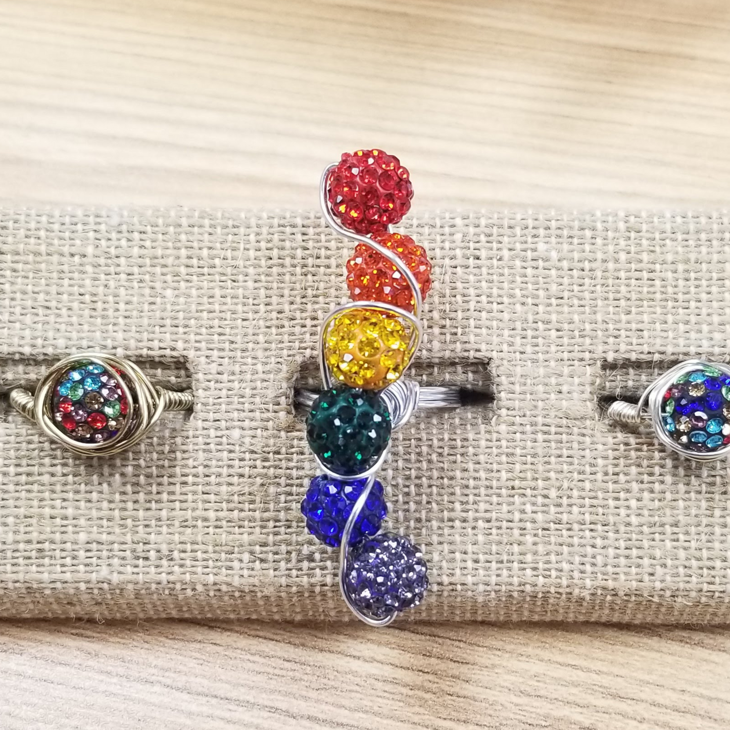 Rainbow Sparkle Curve Ring - DearBritt