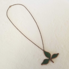 Copper & Green Beaded Leaf Necklace - DearBritt