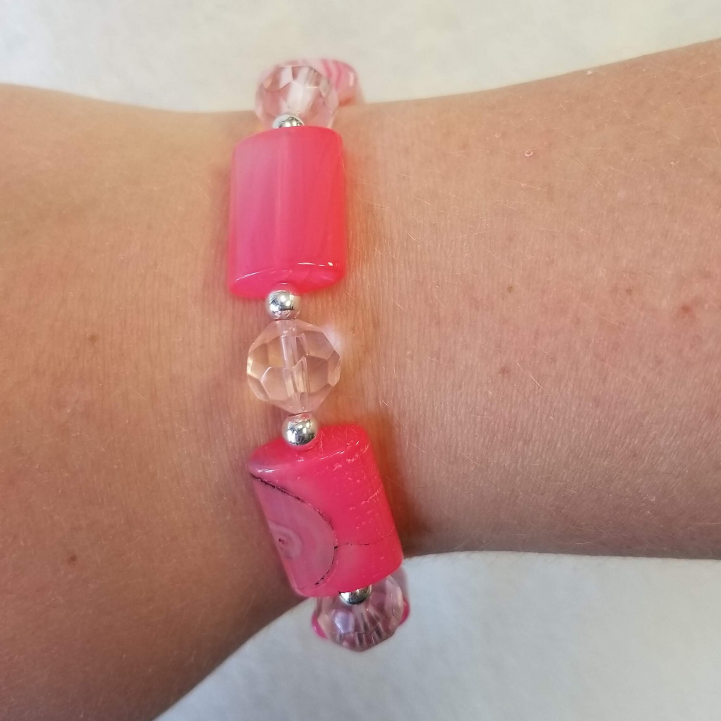 Pink Stone & Clear Bracelet - DearBritt