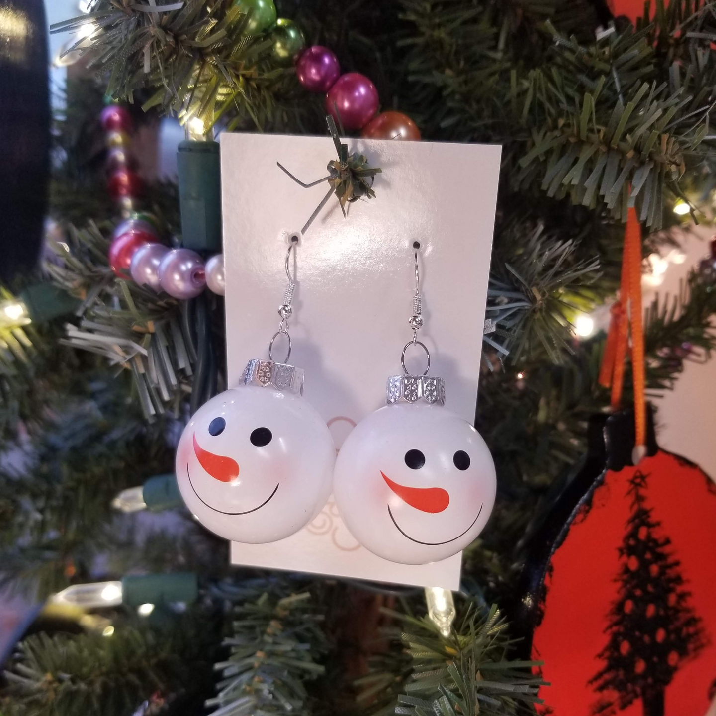 Snowman Ornament Earrings - DearBritt