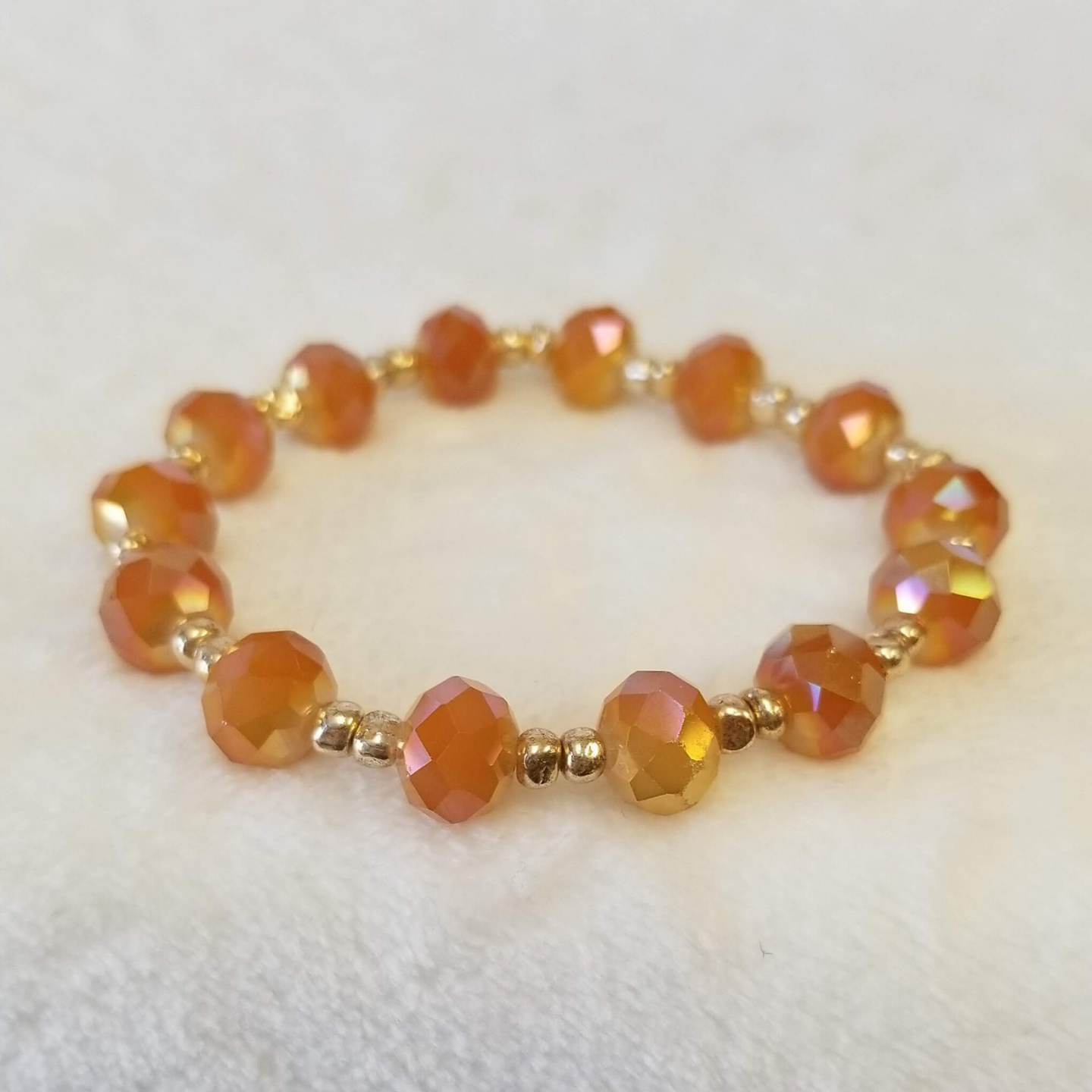 Orange Crystal & Gold Bracelet - DearBritt