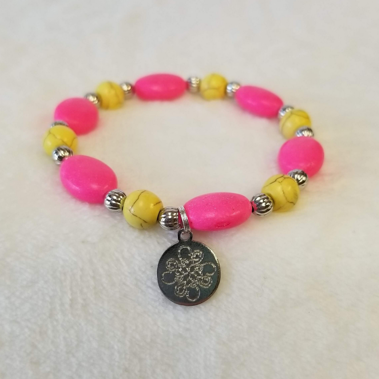 Pink & Yellow Stone Bracelet - DearBritt