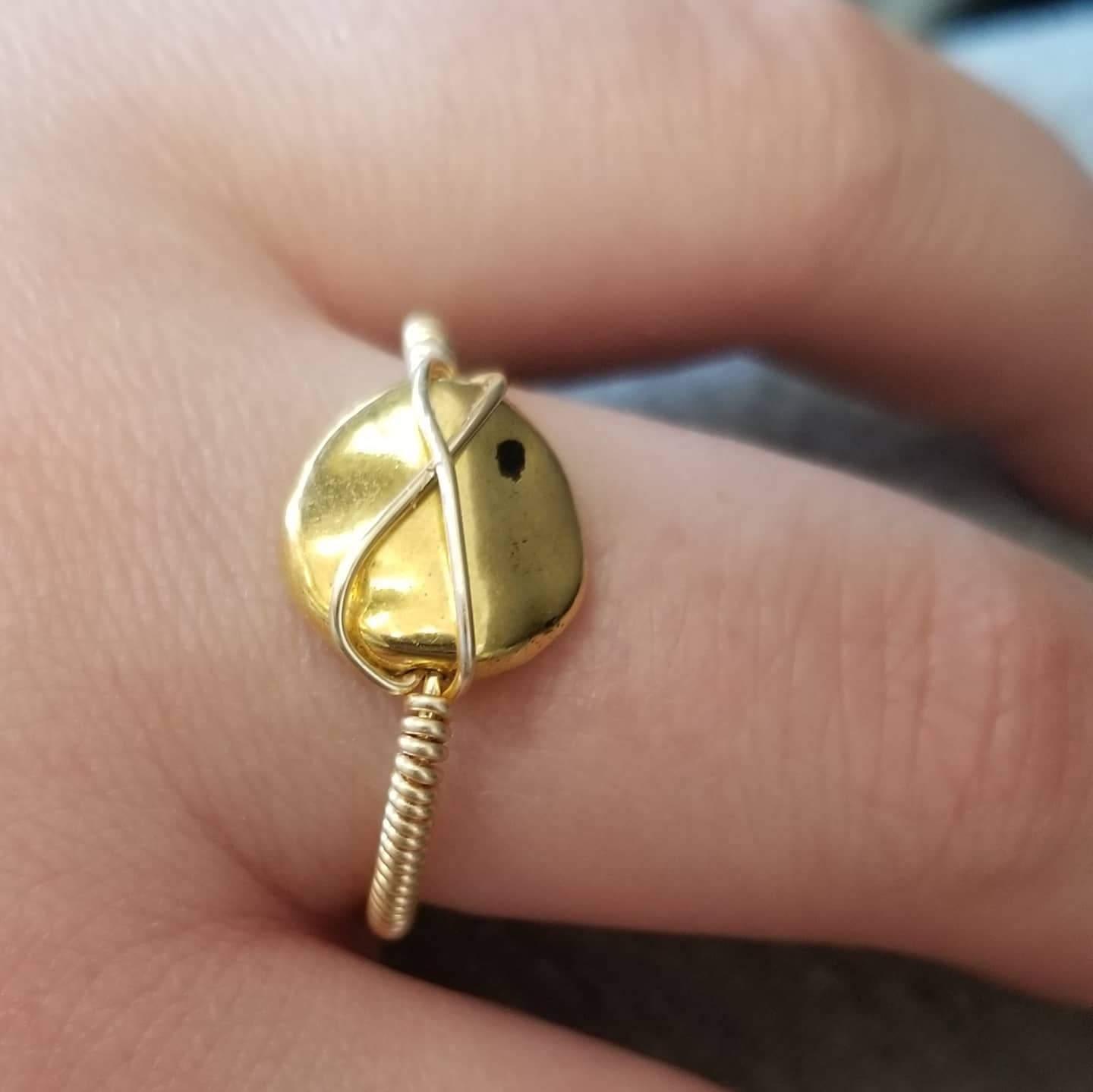 Wire Wrapped Pebble Ring - DearBritt