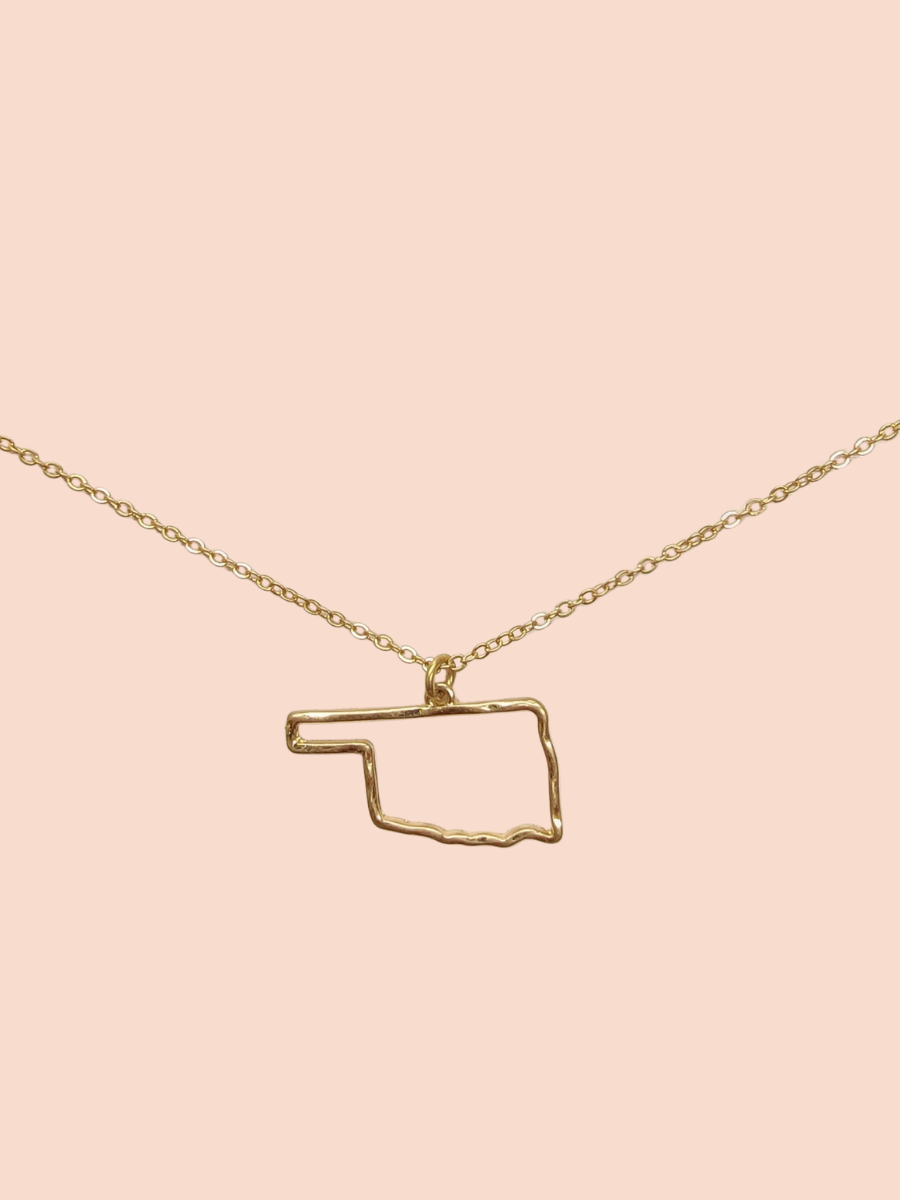Gold Oklahoma Outline Necklace