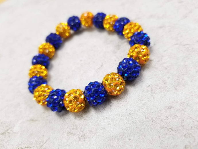 Blue & Yellow Sparkle Bracelet - DearBritt