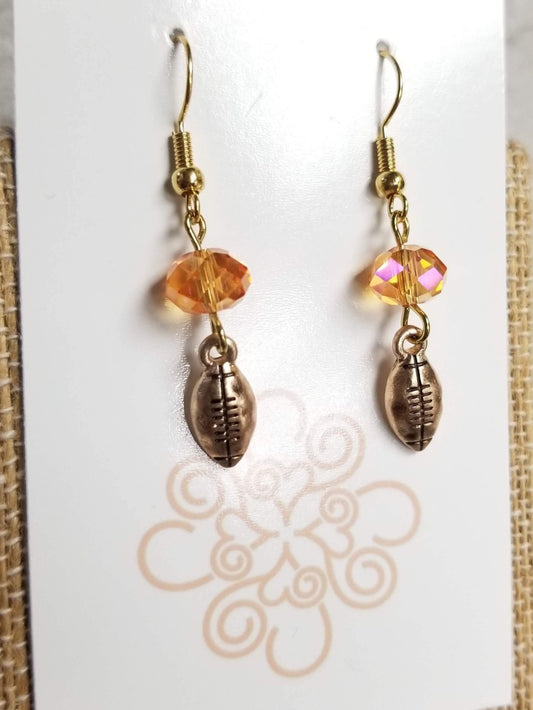 Golden Football Crystal Earrings - DearBritt